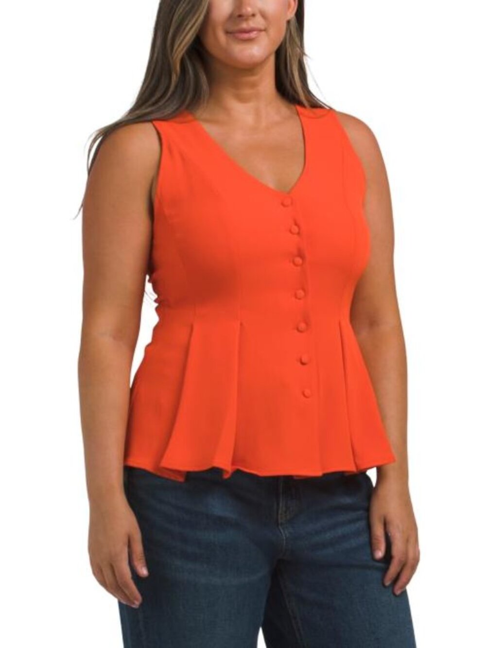 MELLODAY Pleated Luxe Crepe Vest
